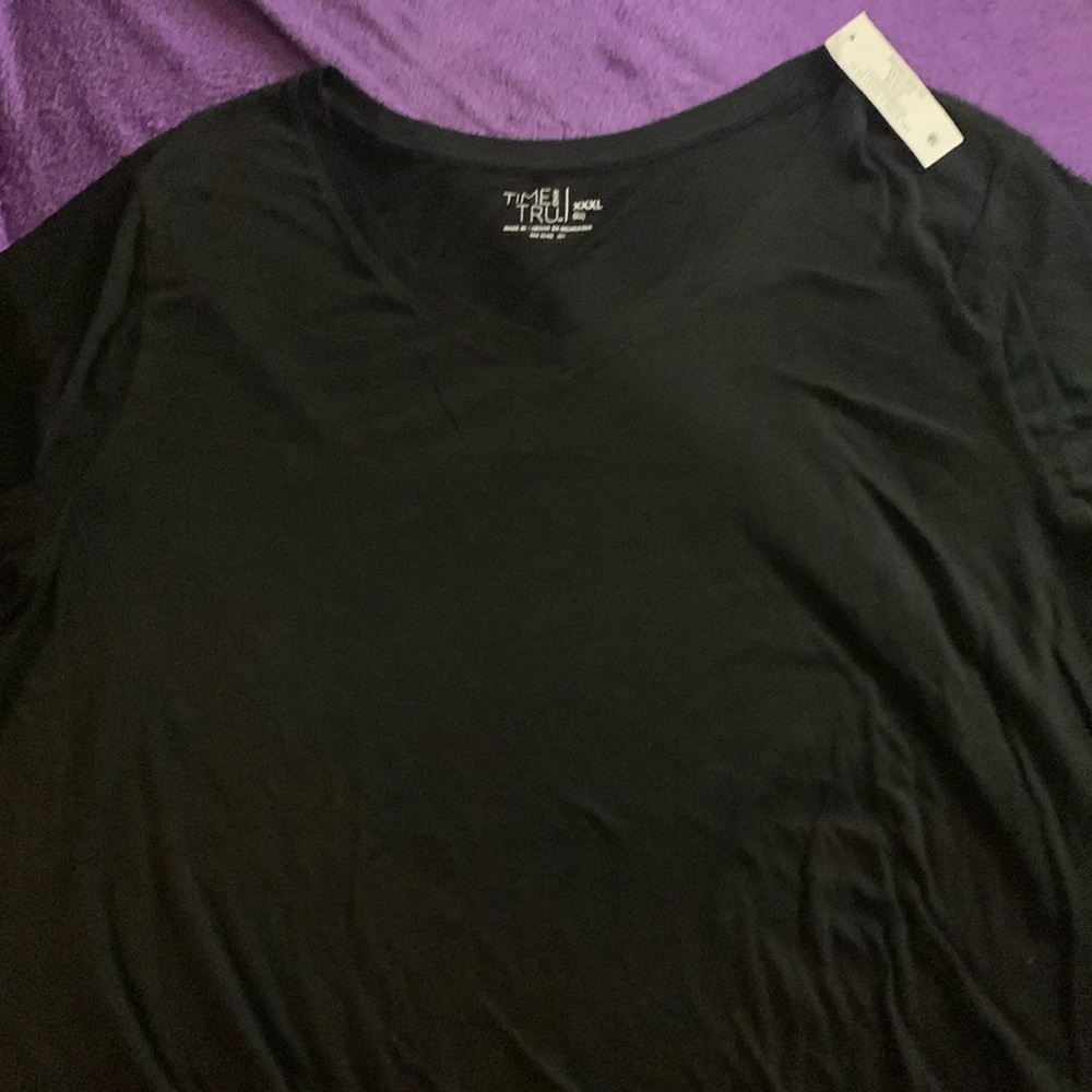 Women’s Time and Tru Black V-neck Tee